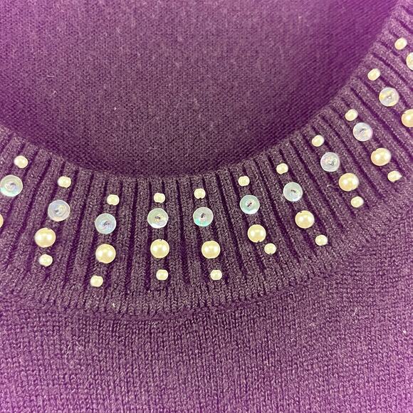 Laura Scott Petite Women's Size XLP Beaded Pearl Soft Pullover Sweater Fairy - Picture 5 of 7